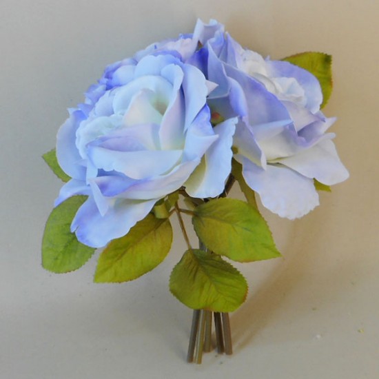 Artificial English Roses Bundle Hyacinth Blue 24cm | Artificial Flowers